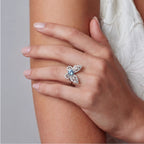 Blue Butterfly Moissanite Ring For Women In 925 Sterling Silver