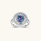 Starlight Halo Ring For Women In 925 Sterling Silver With Moissanite