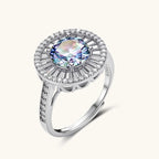 Starlight Halo Ring For Women In 925 Sterling Silver With Moissanite