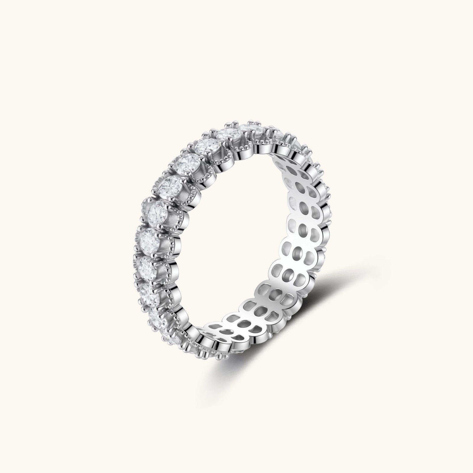 Infinite Sparkle Ring In 925 Sterling Silver With Moissanite