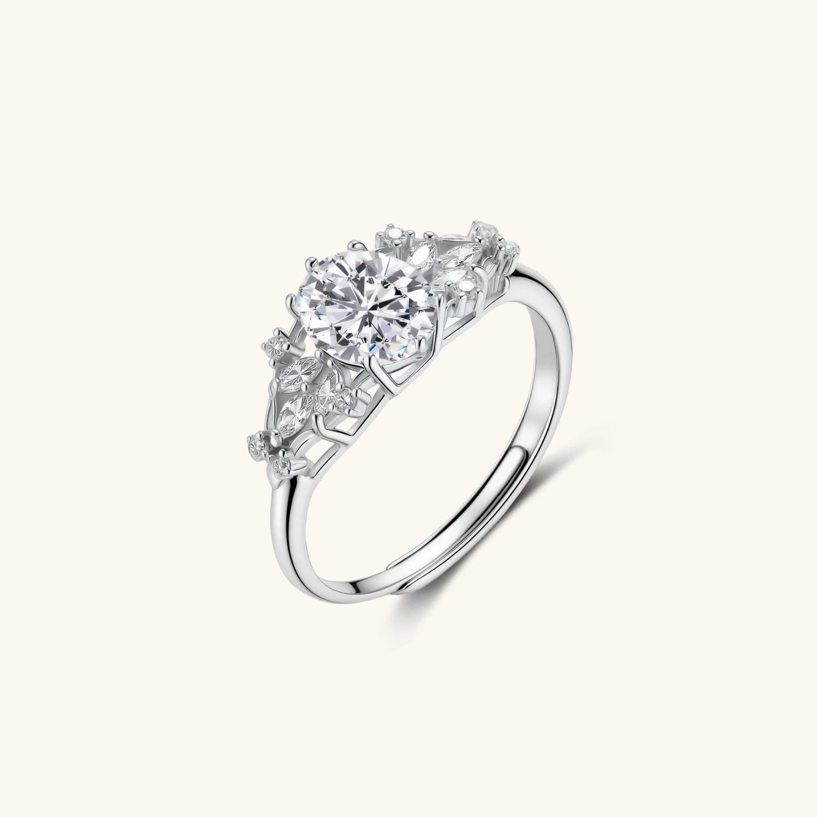 Celestial Promise Ring For Women In 925 Sterling Silver With Moissanite