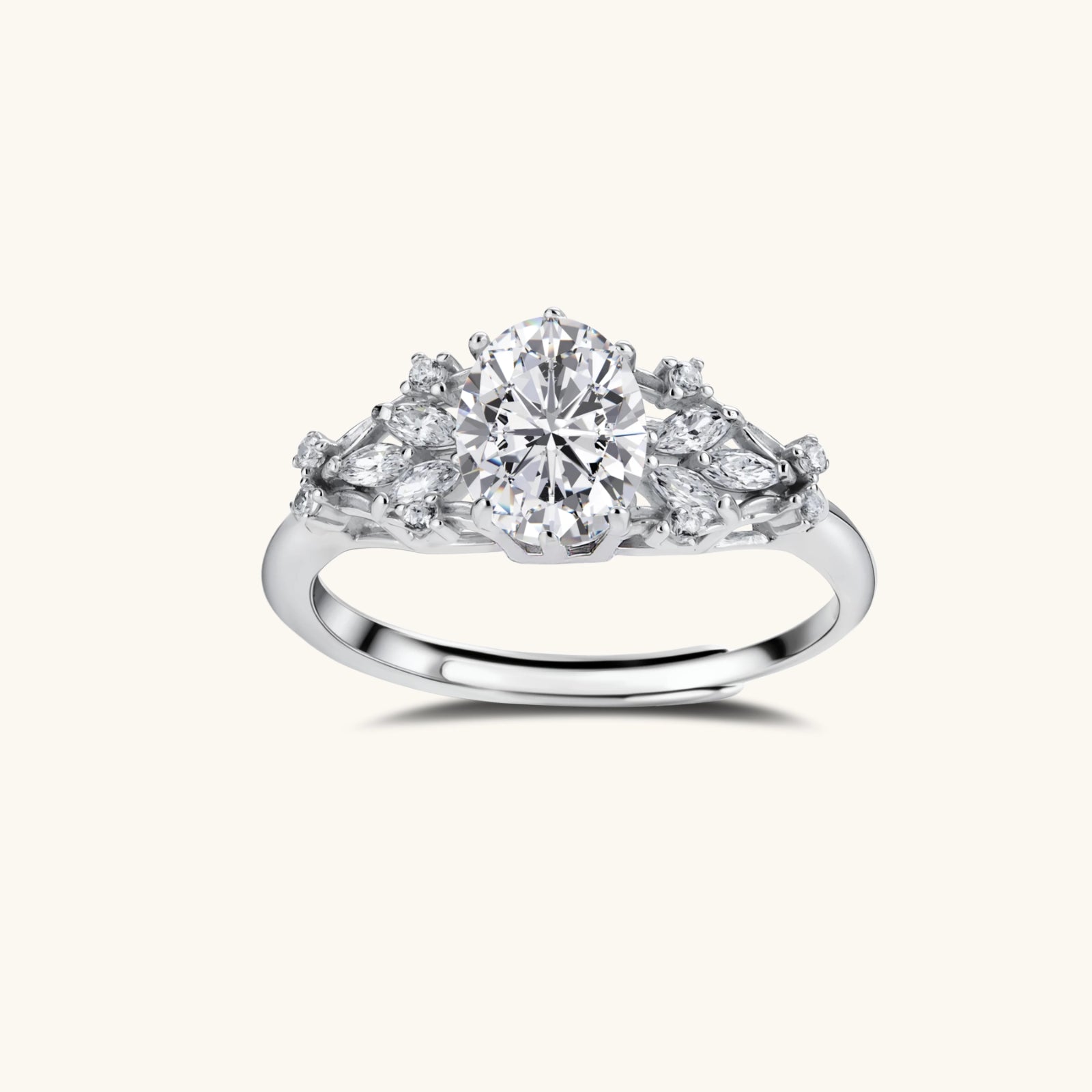 Celestial Promise Ring For Women In 925 Sterling Silver With Moissanite