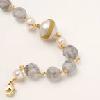 Baroque Pearl Crystal Bracelet For Women In 14K Gold Plated Eco-Brass