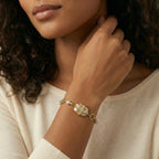 Baroque Pearl Bloom Bracelet For Women In 14K Gold Plated Eco-Brass