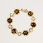Tiger's Eye Pearl Wisdom Bracelet In 14K Gold Plated Eco-Brass