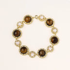Tiger's Eye Pearl Wisdom Bracelet In 14K Gold Plated Eco-Brass