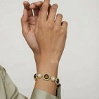 Tiger's Eye Pearl Wisdom Bracelet In 14K Gold Plated Eco-Brass