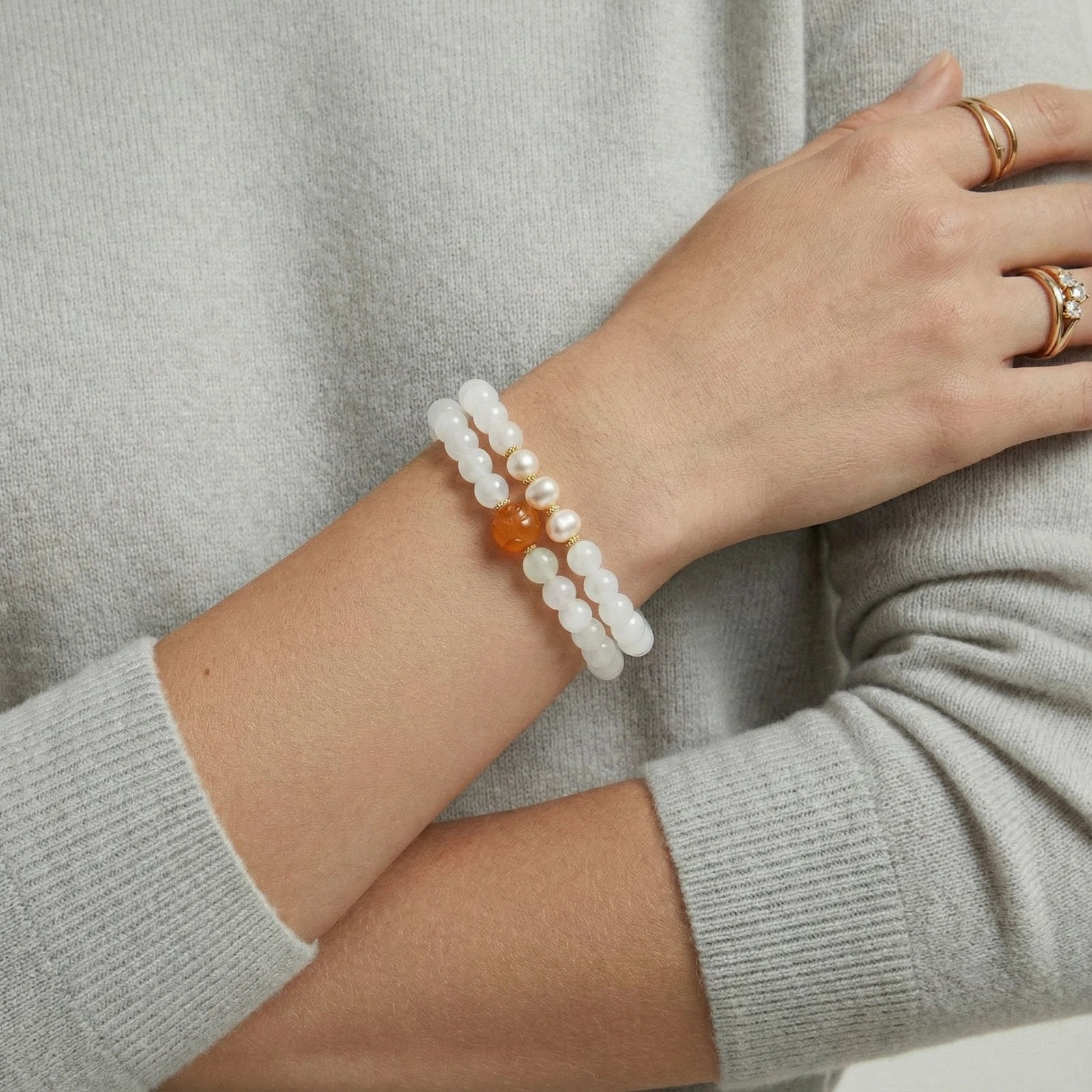 Celestial Harmony Bracelet For Women In 18K Gold Plated Sterling Silver