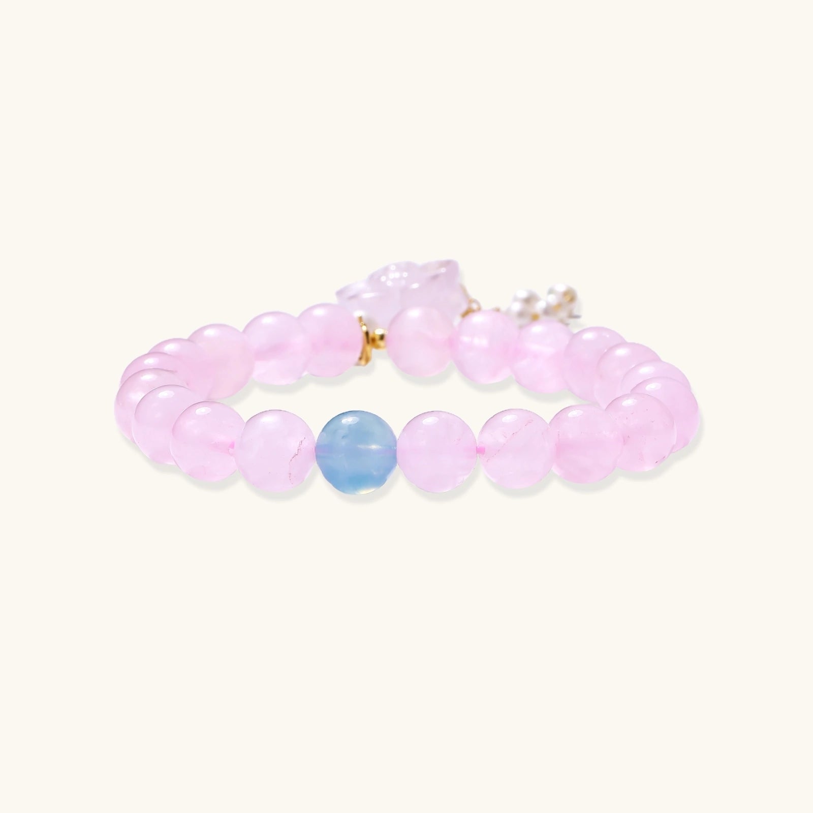 Rose Quartz Dreams Bracelet In 18K Gold Plated Sterling Silver With Freshwater Pearl