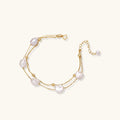 Baroque Pearl Layered Bracelet In 18K Gold Plated Sterling Silver