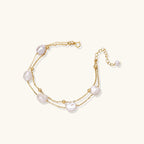 Baroque Pearl Layered Bracelet In 18K Gold Plated Sterling Silver