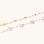 Baroque Pearl Layered Bracelet In 18K Gold Plated Sterling Silver