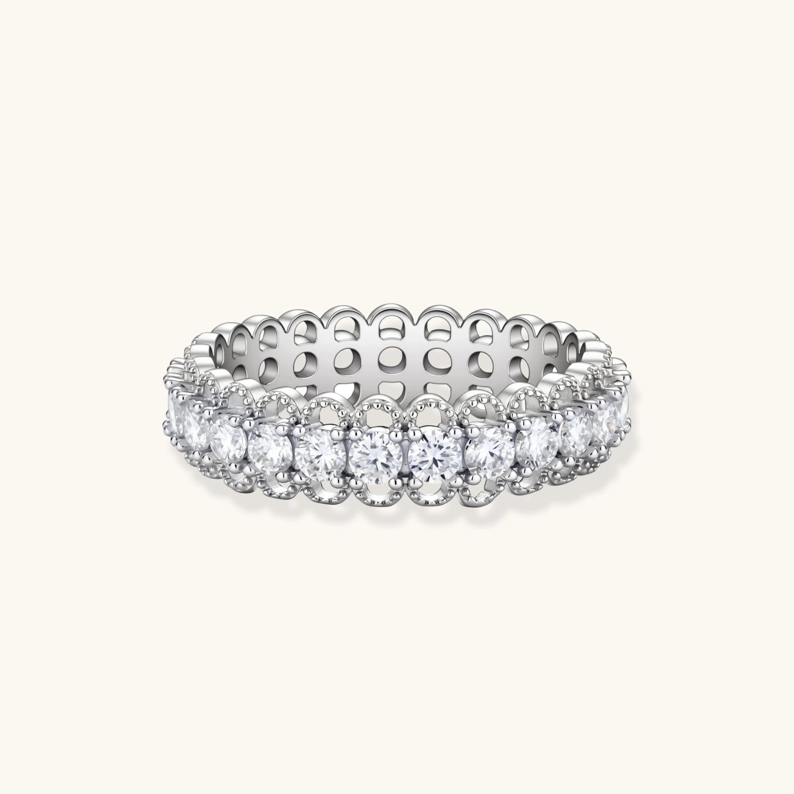 Infinite Sparkle Ring In 925 Sterling Silver With Moissanite