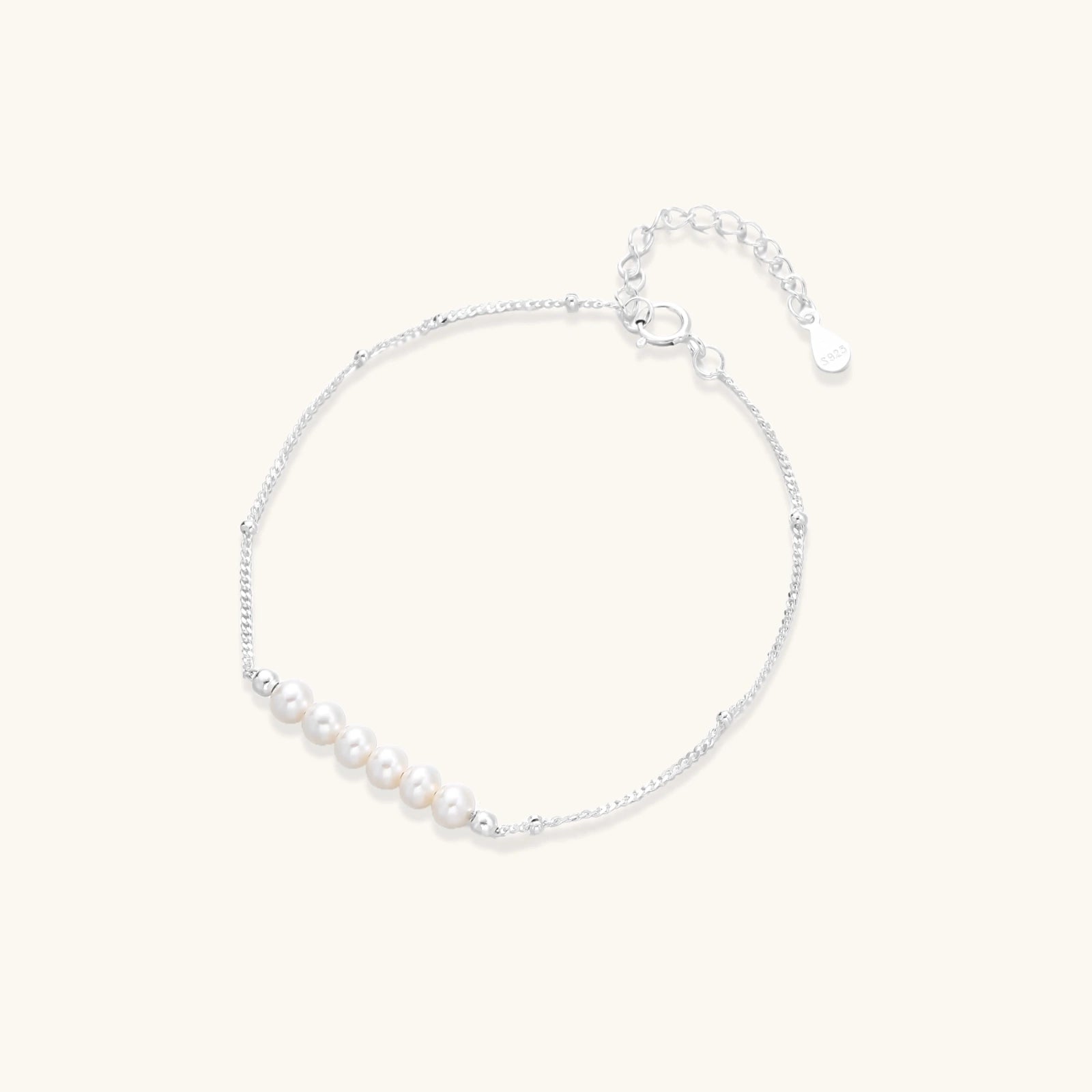 Pearl Whisper Bracelet For Women In Rhodium Plated 925 Sterling Silver