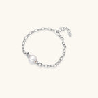 Pearl Chain Bracelet For Women In Rhodium Plated 925 Sterling Silver