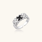 Pixel Dream Ring For Women In White Gold Plated Eco-Brass