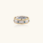 Azure Dreams Band Ring In 24K Gold Vermeil With Blue Zirconia