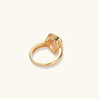 Enchanted Heart Ring In 18K Gold Plated Eco-Brass With Cubic Zirconia