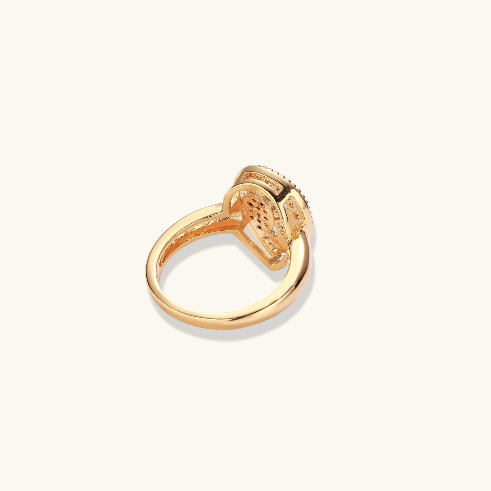 Enchanted Heart Ring In 18K Gold Plated Eco-Brass With Cubic Zirconia