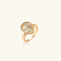 Enchanted Heart Ring In 18K Gold Plated Eco-Brass With Cubic Zirconia