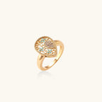 Enchanted Heart Ring In 18K Gold Plated Eco-Brass With Cubic Zirconia