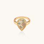 Enchanted Heart Ring In 18K Gold Plated Eco-Brass With Cubic Zirconia