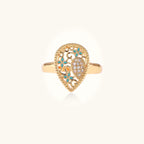Enchanted Heart Ring In 18K Gold Plated Eco-Brass With Cubic Zirconia