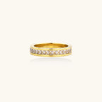 Celestial Band Ring For Women In 14K Gold Plated Stainless Steel With Zirconia