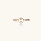 Forever Oval Ring For Women In 14K Gold Plated Stainless Steel