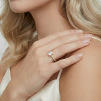 Forever Oval Ring For Women In 14K Gold Plated Stainless Steel