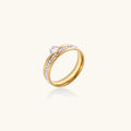 Eternal Promise Ring For Women In 14K Gold Plated Stainless Steel With Rhinestone