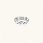 Quilted Steel Ring For Women In  304 Stainless Steel
