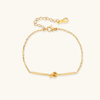 Twisted Knot Bar Bracelet For Women In 18K Gold Plated Stainless Steel