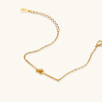 Twisted Knot Bar Bracelet For Women In 18K Gold Plated Stainless Steel