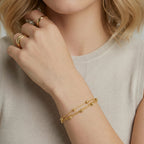 Golden Orbit Bracelet For Women In 18K Gold Plated Stainless Steel