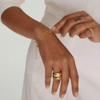 Golden Orbit Bracelet For Women In 18K Gold Plated Stainless Steel