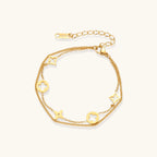 Lucky Star Charm Bracelet For Women In 18K Gold Plated Stainless Steel