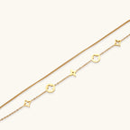 Lucky Star Charm Bracelet For Women In 18K Gold Plated Stainless Steel