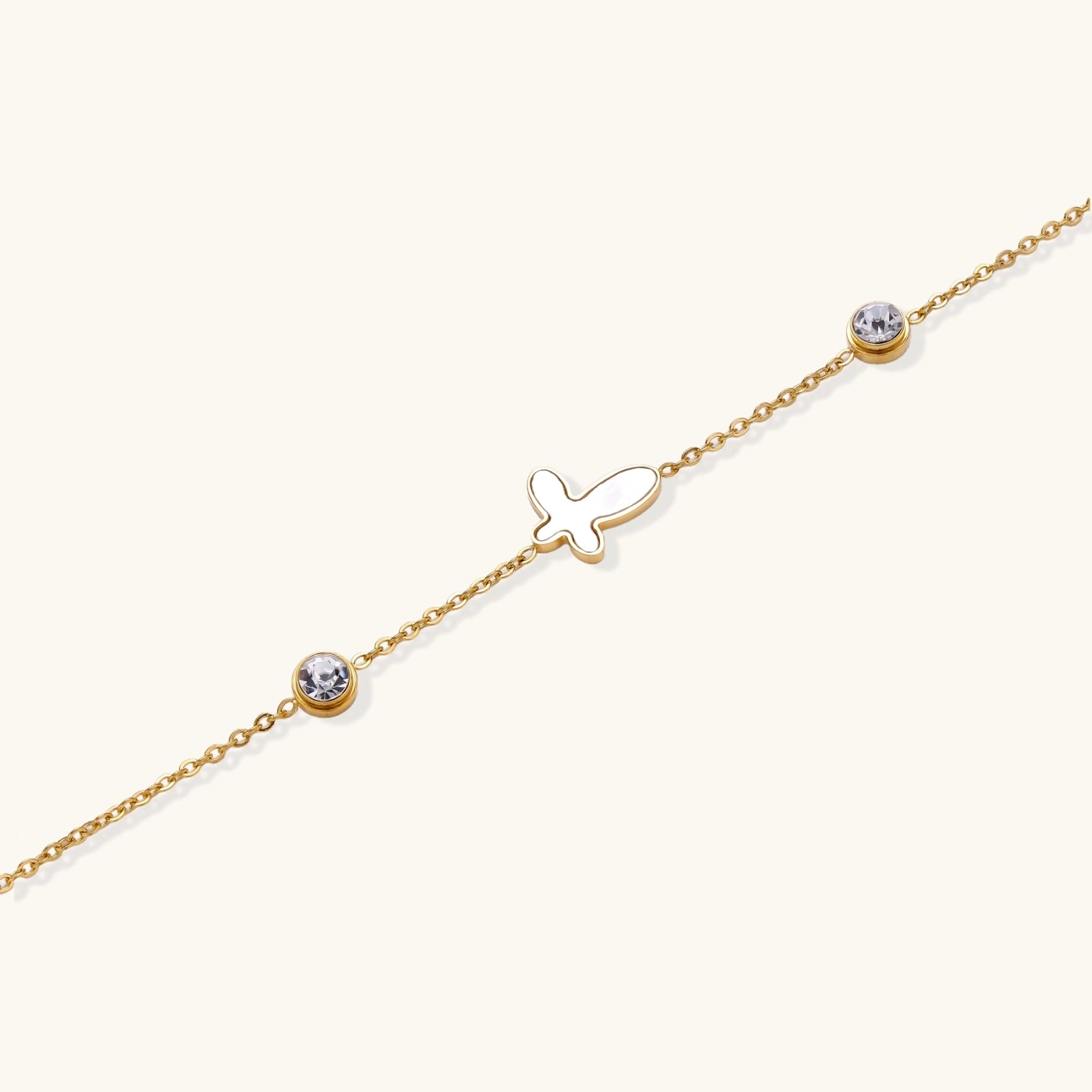 Sacred Cross Bracelet For Women In 18K Gold Plated Stainless Steel