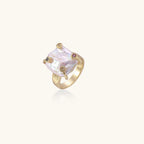 Baroque Pearl Statement Ring In 14K Gold Plated Eco-Brass With Freshwater Pearl