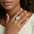 Starlit Pearl Dreams Ring In 14K Gold Plated Eco-Brass With Freshwater Pearl