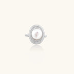 Pearl Constellation Ring In  925 Sterling Silver With Freshwater Pearl
