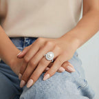 Pearl Constellation Ring In  925 Sterling Silver With Freshwater Pearl