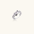 Pixel Dreams Ring In White Gold Plated Eco-Brass With Zirconia