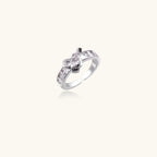 Pixel Dreams Ring In White Gold Plated Eco-Brass With Zirconia