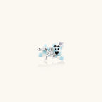 Dreamy Panda Flower Ring In White Gold Plated Eco-Brass With Zirconia