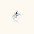 Dreamy Panda Flower Ring In White Gold Plated Eco-Brass With Zirconia