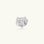 Pearl Orchid Ring In White Gold Plated Eco-Brass With Zirconia
