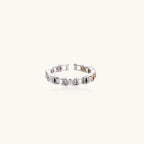 Geometric Luxe Ring In White Gold Plated Eco-Brass With Zirconia