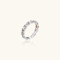 Geometric Luxe Ring In White Gold Plated Eco-Brass With Zirconia